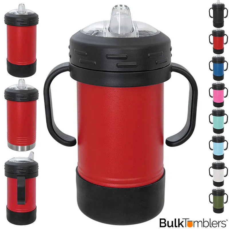 10 oz Stainless Steel Insulated Training Sippy Cup Tumblers with Removable Handles
