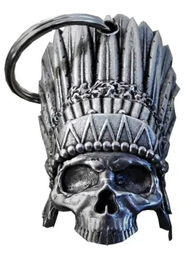 3D Indian Chief Head Dress Skull Guardian Angel Bell