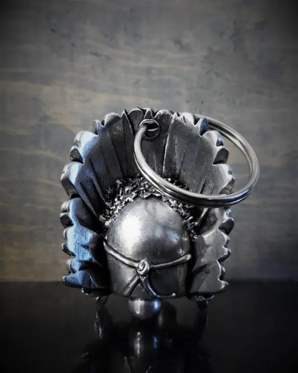 3D Indian Chief Head Dress Skull Guardian Angel Bell