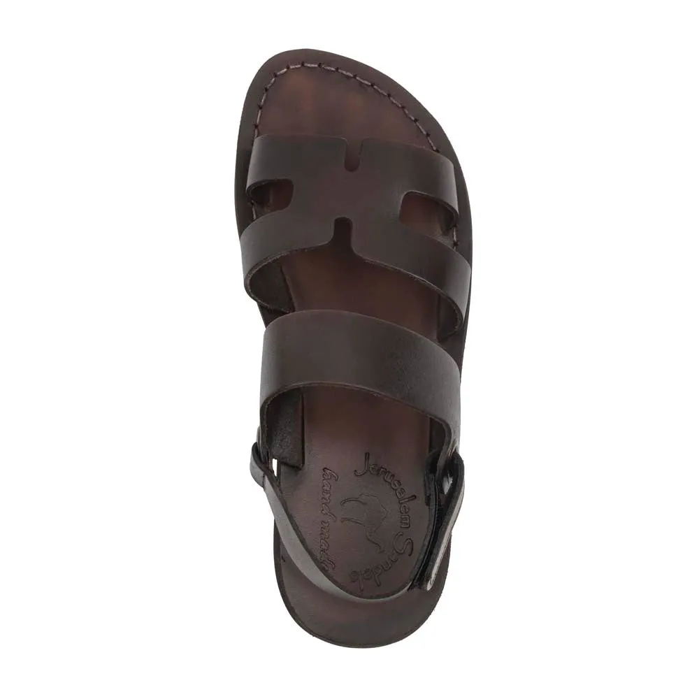 Anne - Leather Slingback Flat Sandal | Brown