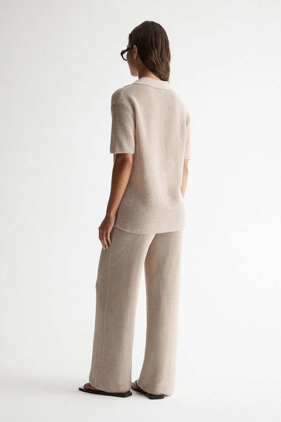 Aspen Crochet Shirt Taupe