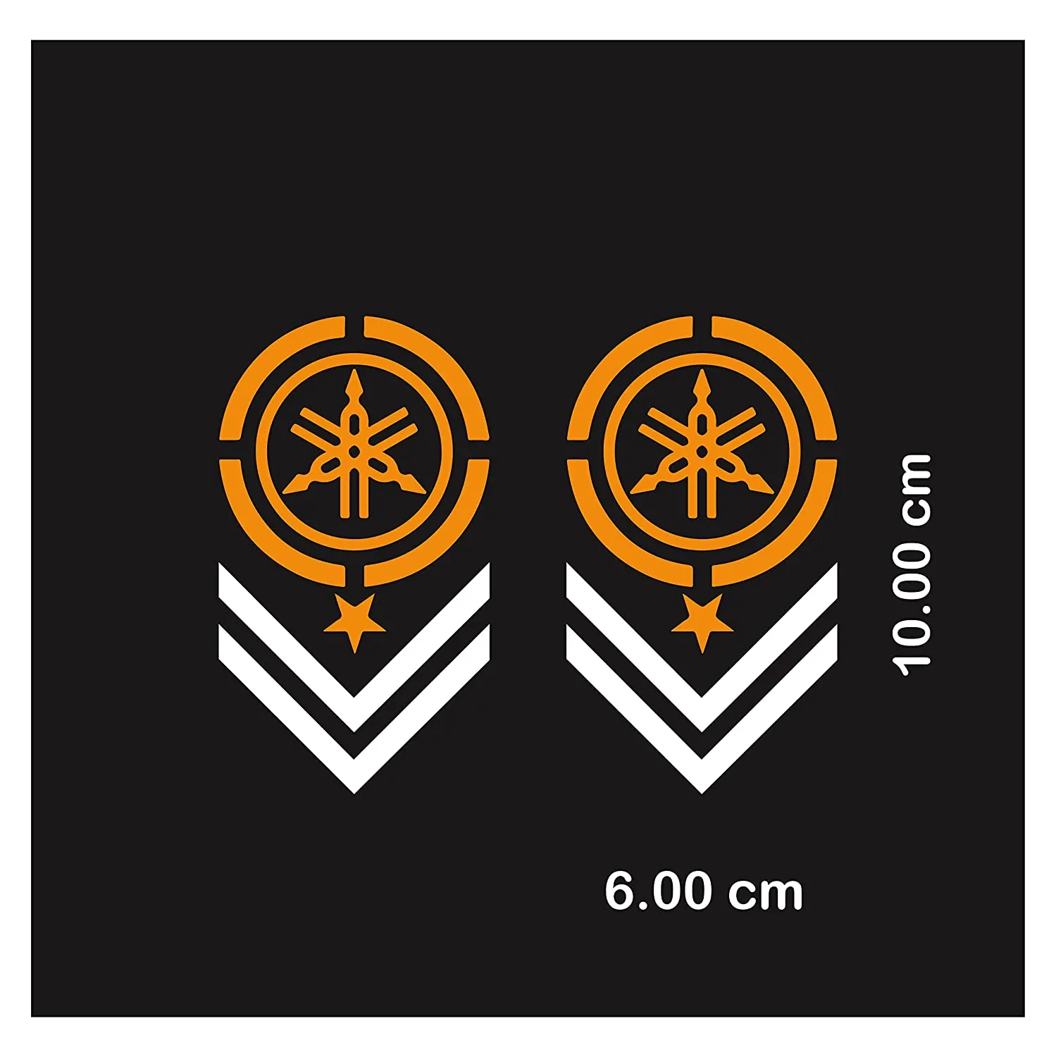 Bike Stickers Compatible with Yamaha Bike Side Mask Mudguard Vinyl Decals L x H 6.00 cm x 10.00 cm Pack of 2