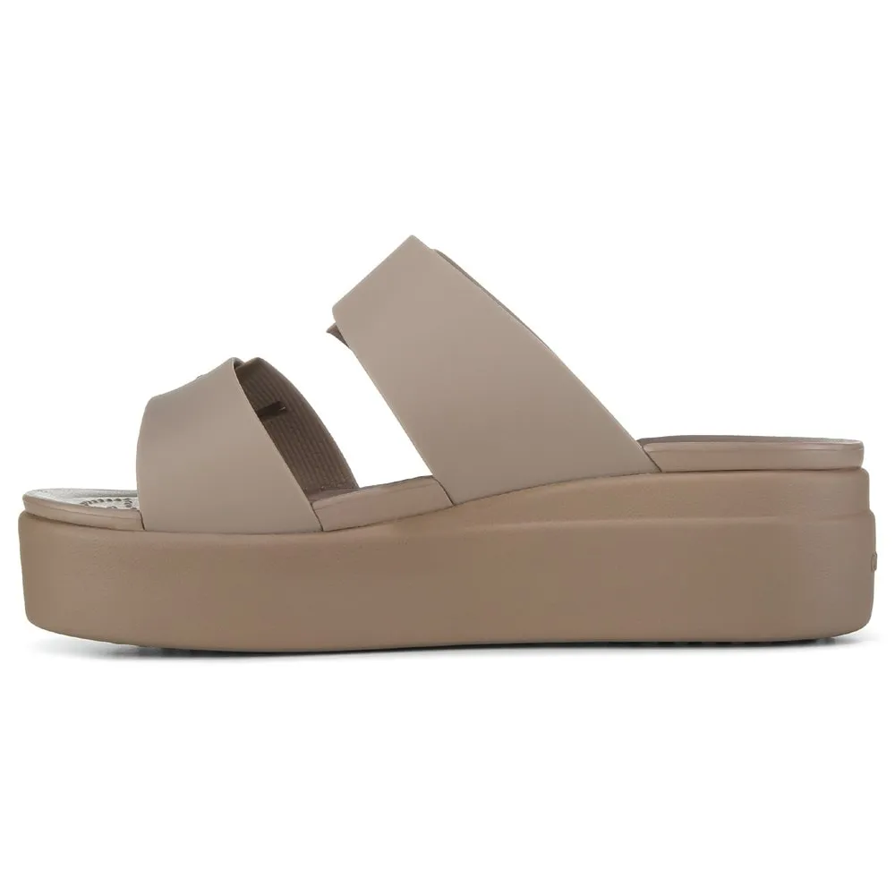 Brooklyn Crocs Women's Buckle Platform Sandals - Latte