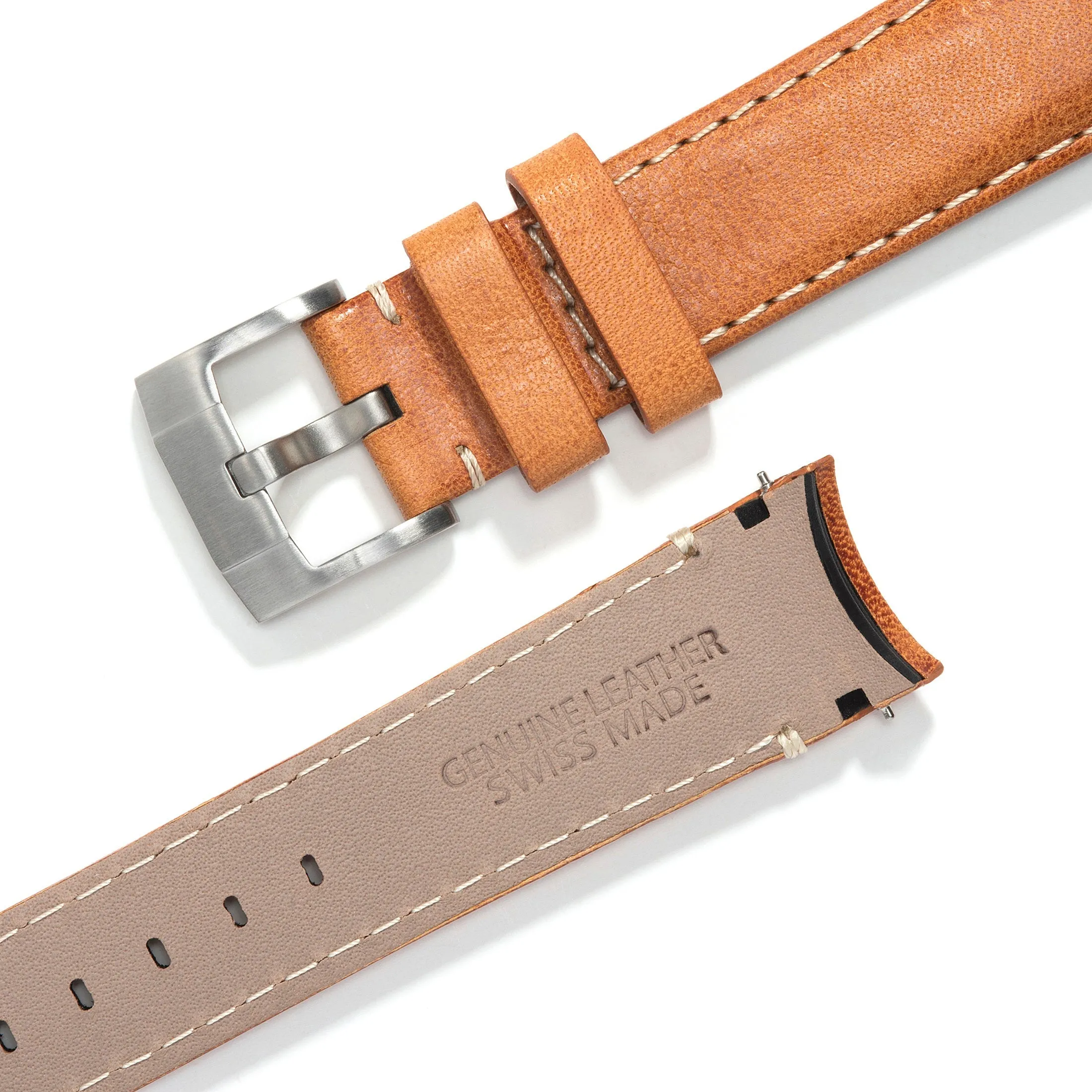 Curved End Leather Strap for Rolex Sea-Dweller with Tang Buckle