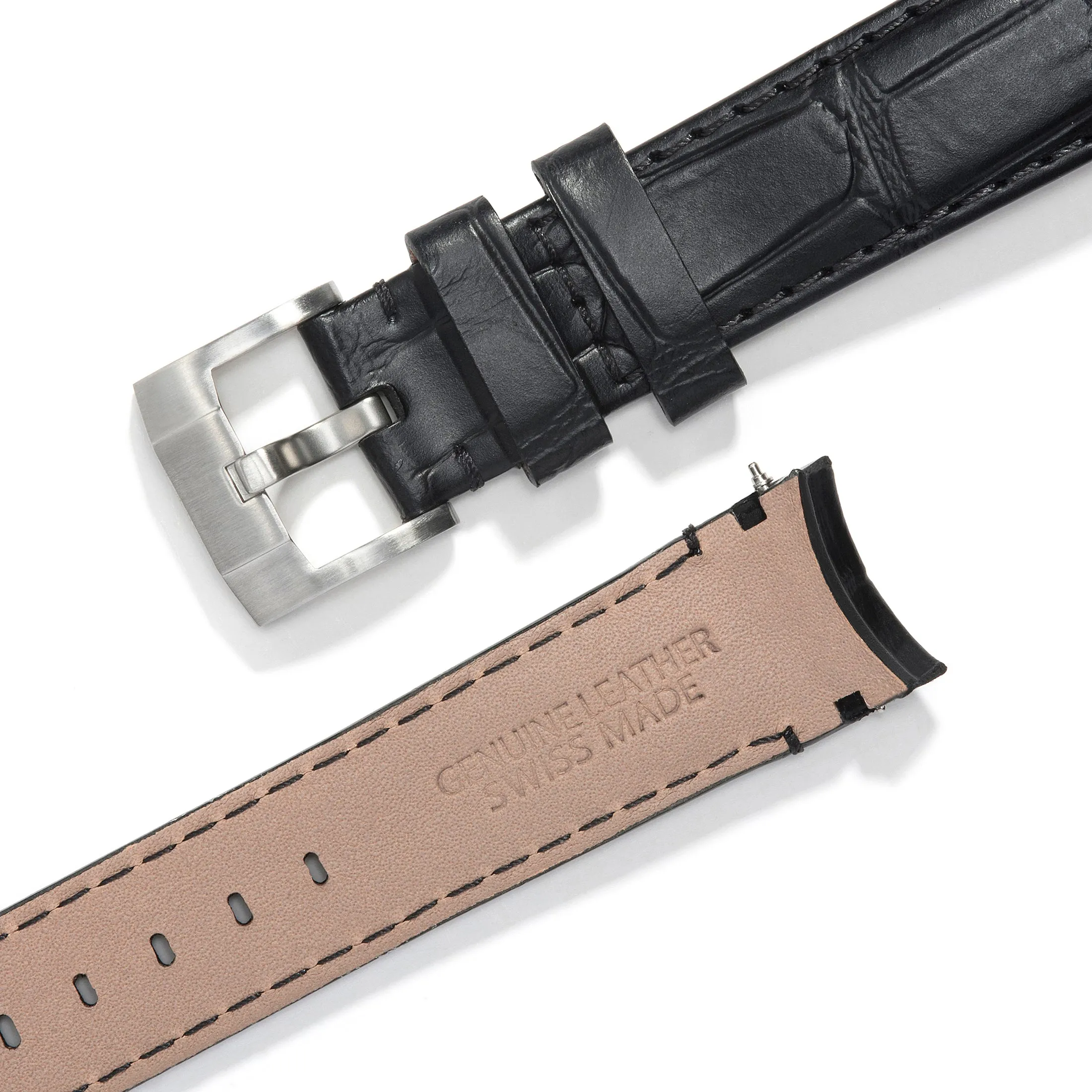 Curved End Leather Strap for Rolex Sea-Dweller with Tang Buckle