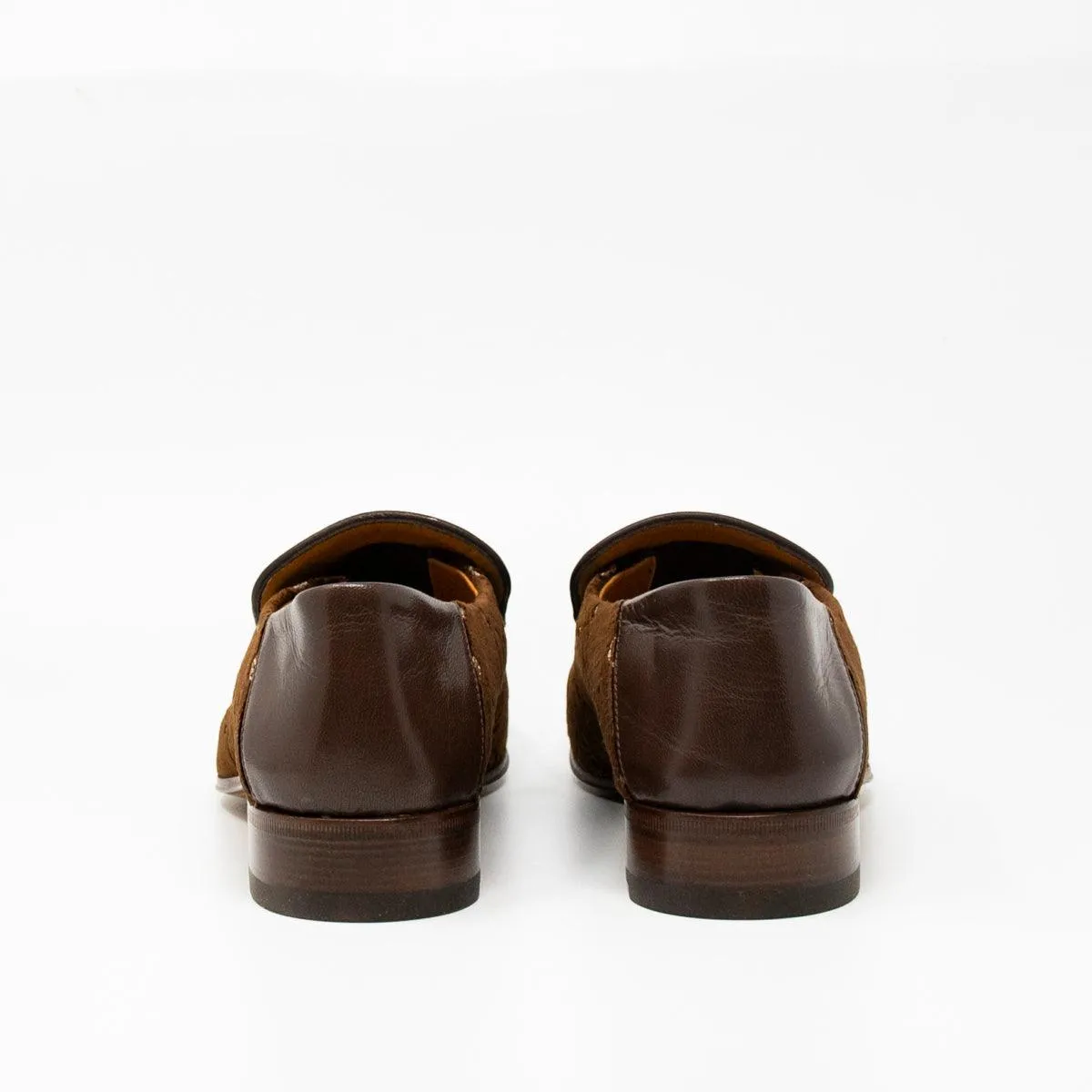 Gucci Brown Velvet GG Horsebit Loafers 7