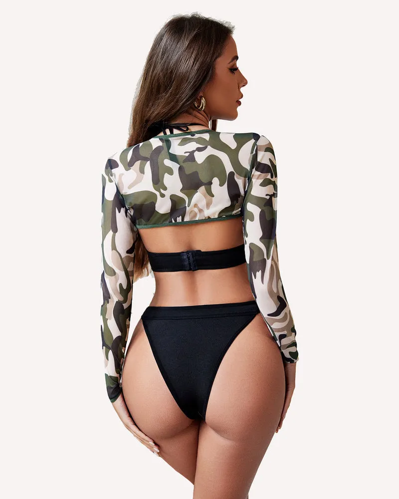 Halloween Bodysuit Buckle Shrug Crop Top Set