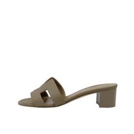 Hermes Etoupe Epsom Oasis Sandals 36