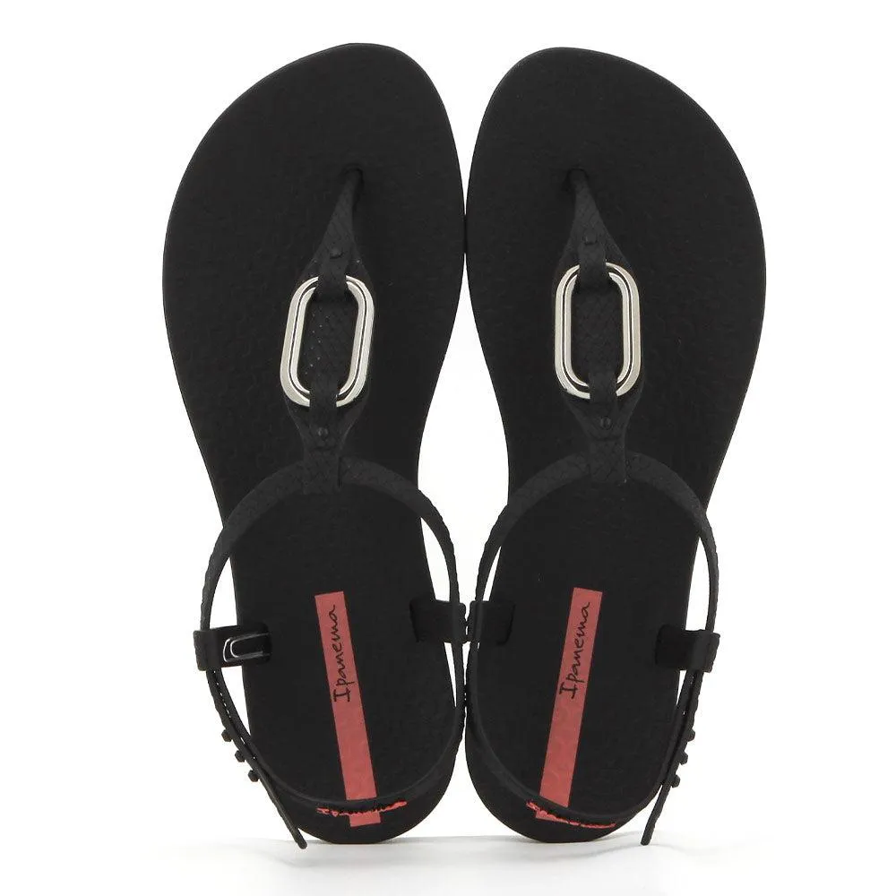 Ipanema Slingback Knotted Thong Sandals - Black