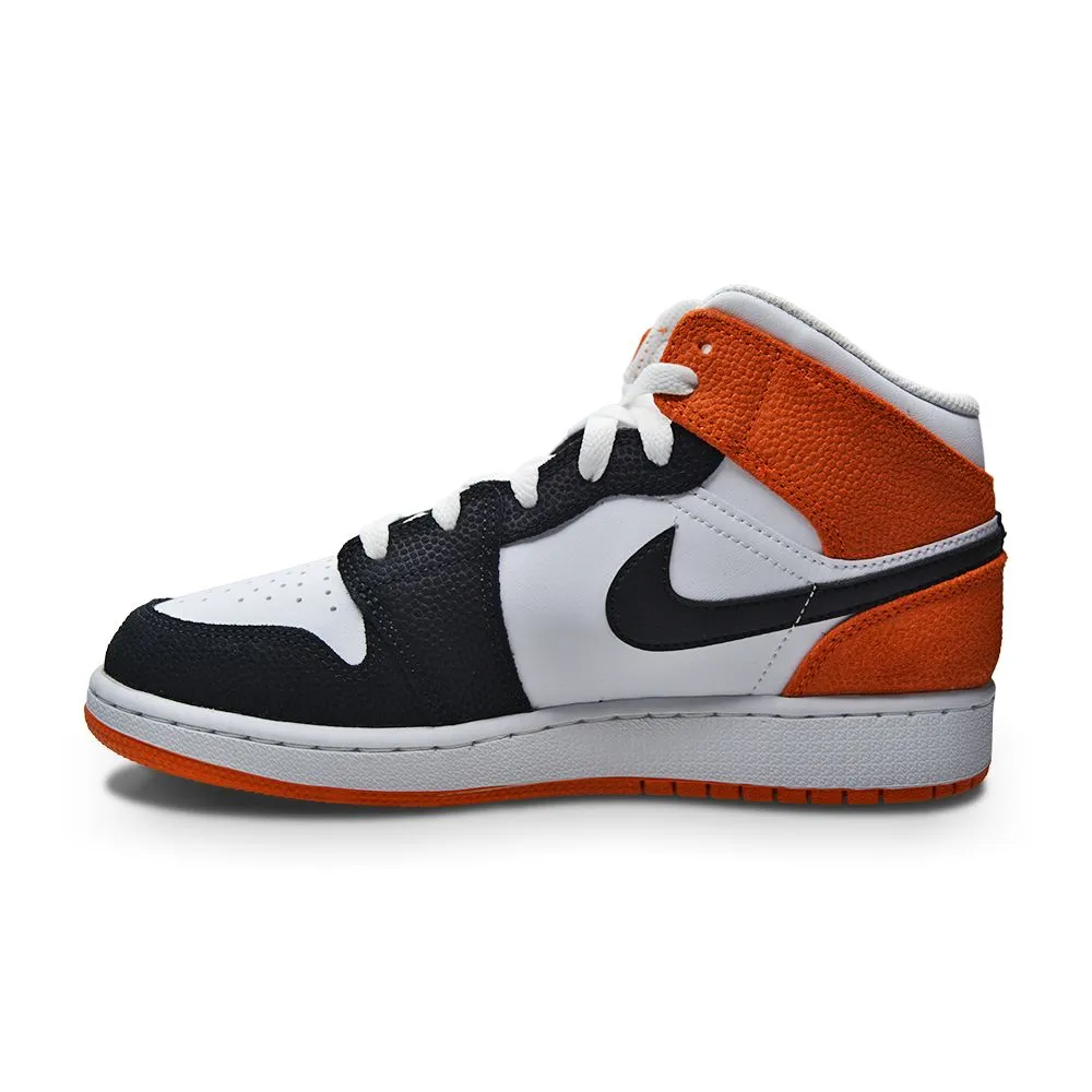 Juniors Nike Air Jordan 1 Mid SE - DQ8390 100 - White Black Starfish
