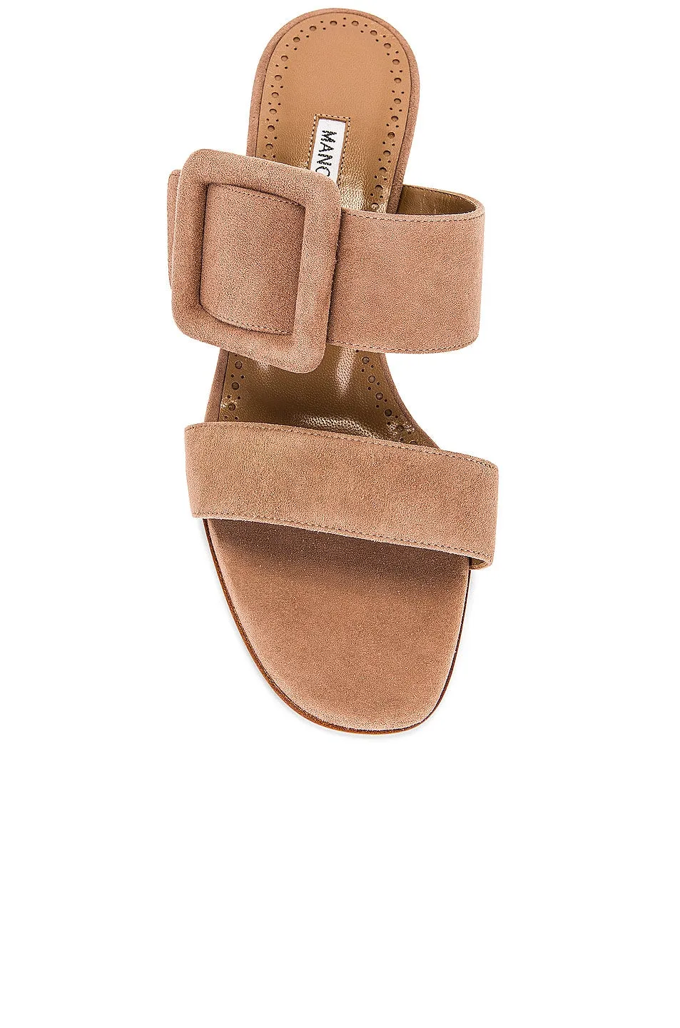 Manolo Blahnik Titubanew Sandal Mules, Dark Nude