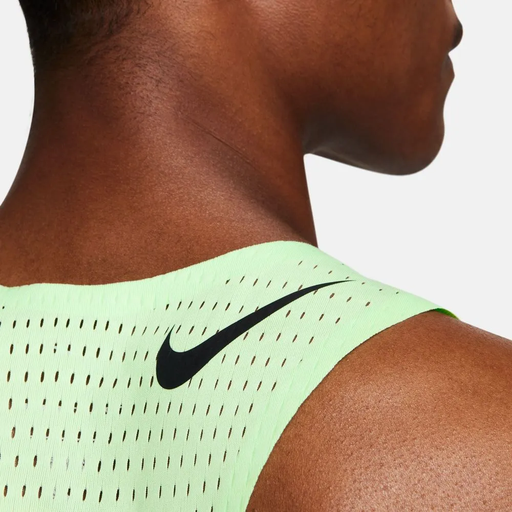 Mens Dri-FIT ADV AeroSwift Running Singlet - Vapor Green/Black