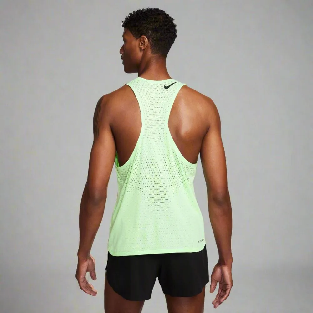 Mens Dri-FIT ADV AeroSwift Running Singlet - Vapor Green/Black