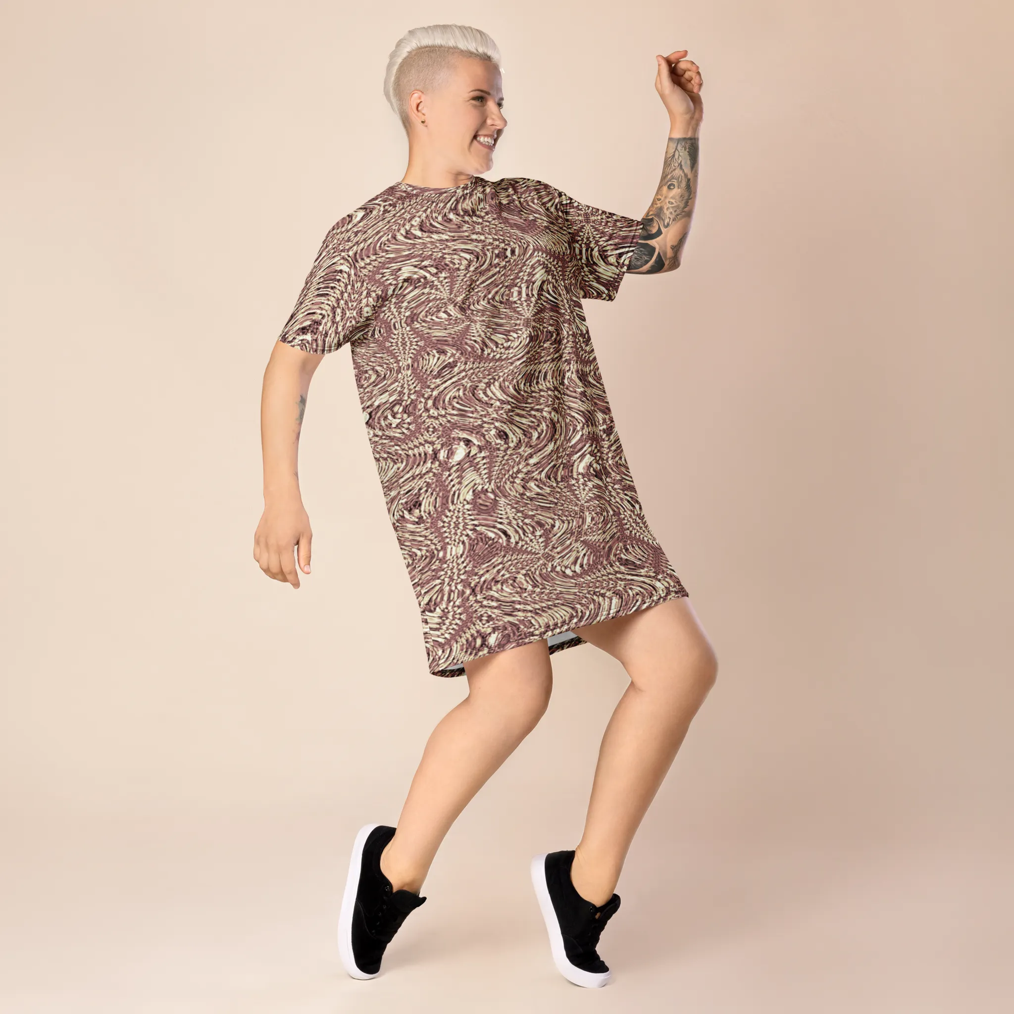 Recursia Alchemical Vision I Vision T-Shirt Dress In Pink