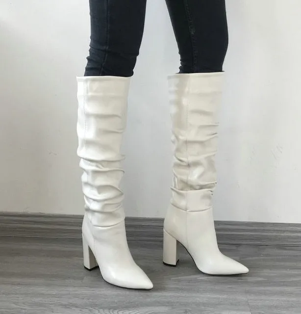 Scrunched Chunky Heeled Boots