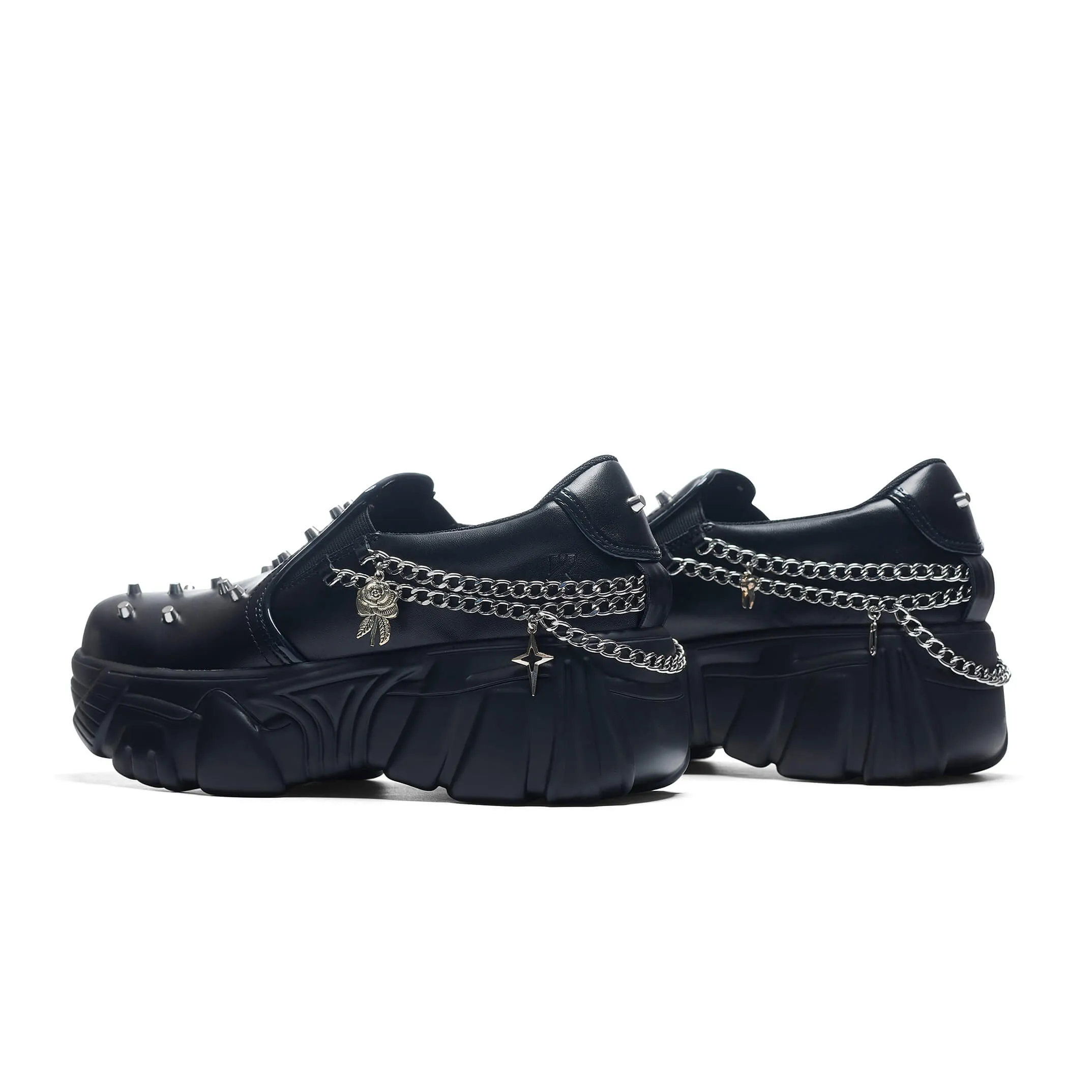 The Summoner Mystic Charm Chunky Slip Ons - Black