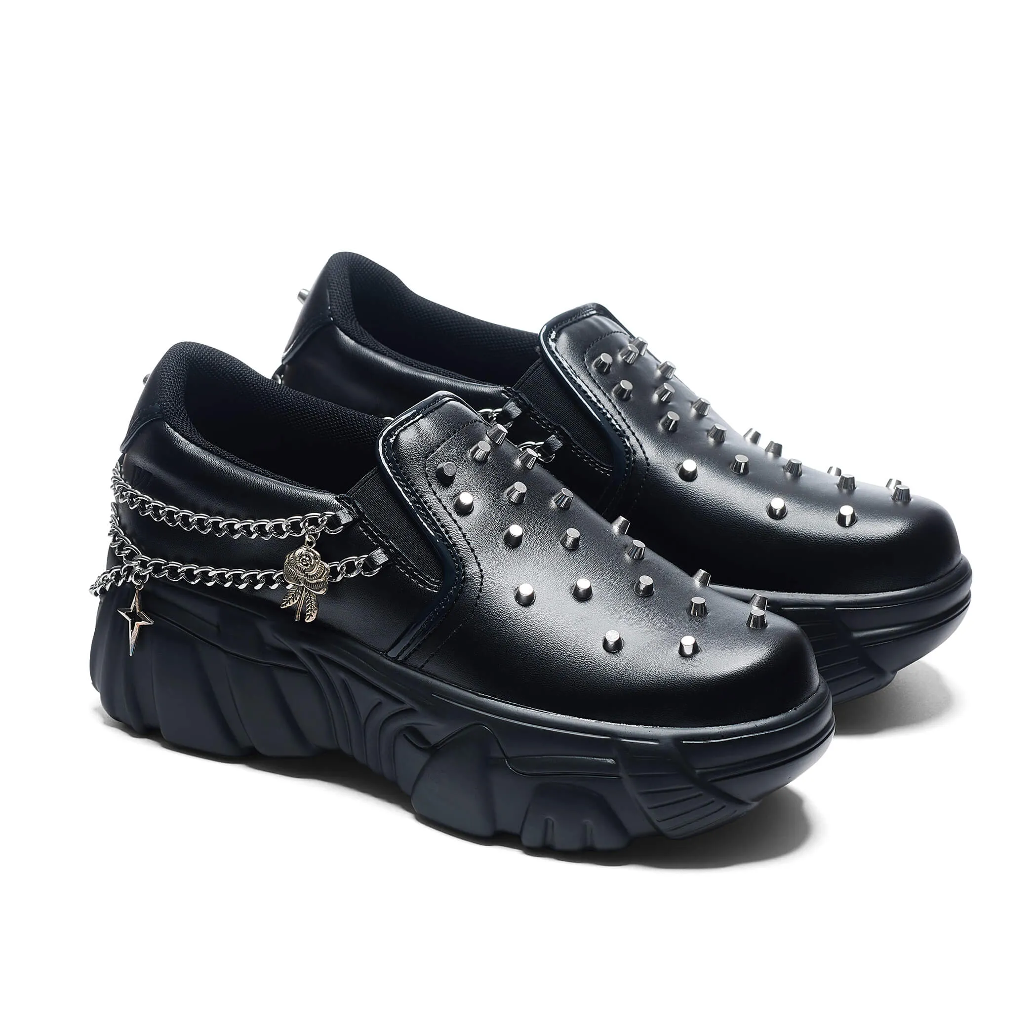 The Summoner Mystic Charm Chunky Slip Ons - Black